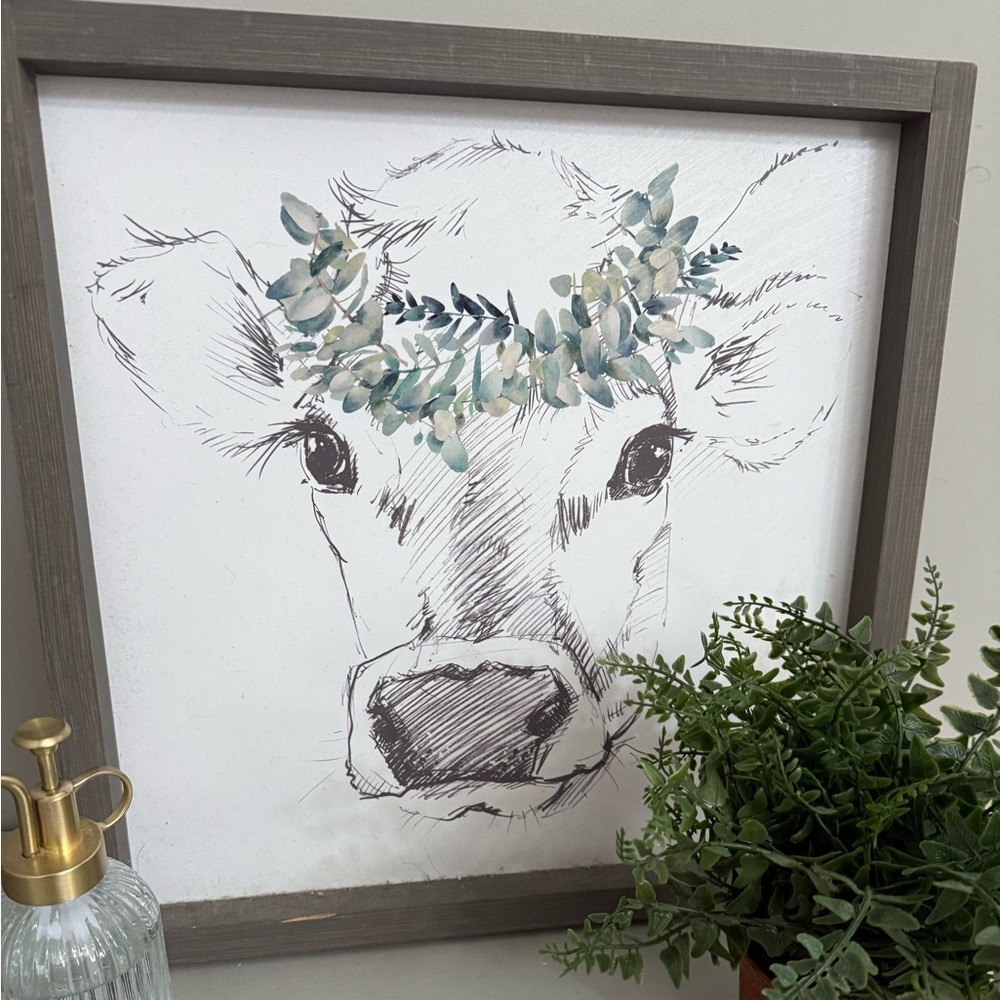 Hobby Lobby Watercolor Cow Art Wall Decor